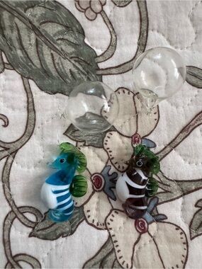 Handblown Floating Aquarium Glass Seahorse Figurines